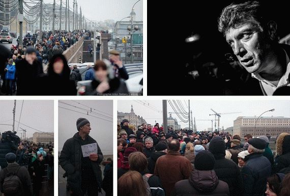 Памяти Бориса Немцова: Возложение цветов на месте убийства 28 февраля 2015 года Видео трансляция